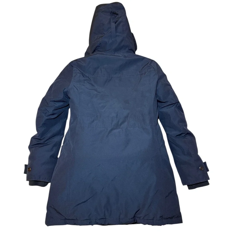 J Crew Nordic Down‎ Parka Navy Blue Hood Sherpa Lined Full Zip Mens S Thinsulate